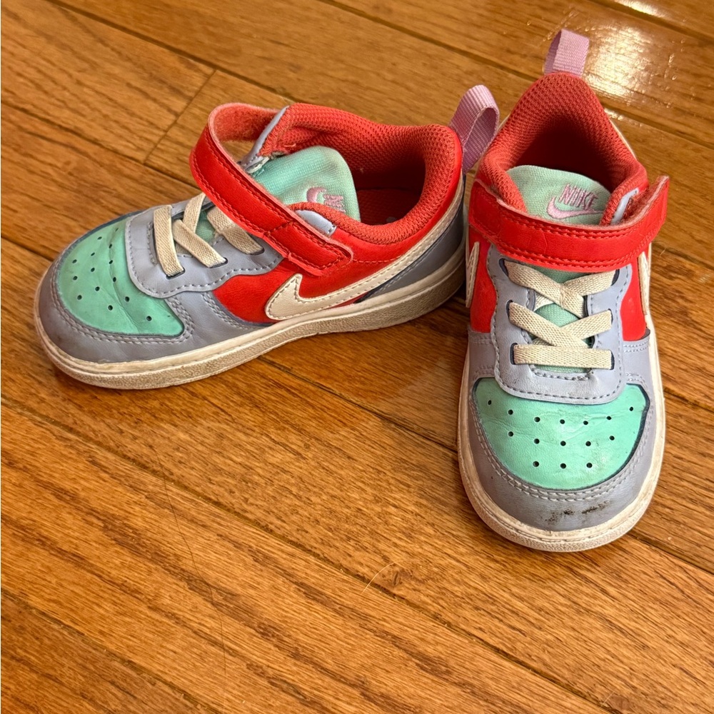 Nike Red and Blue Sneakers with Breathable Design